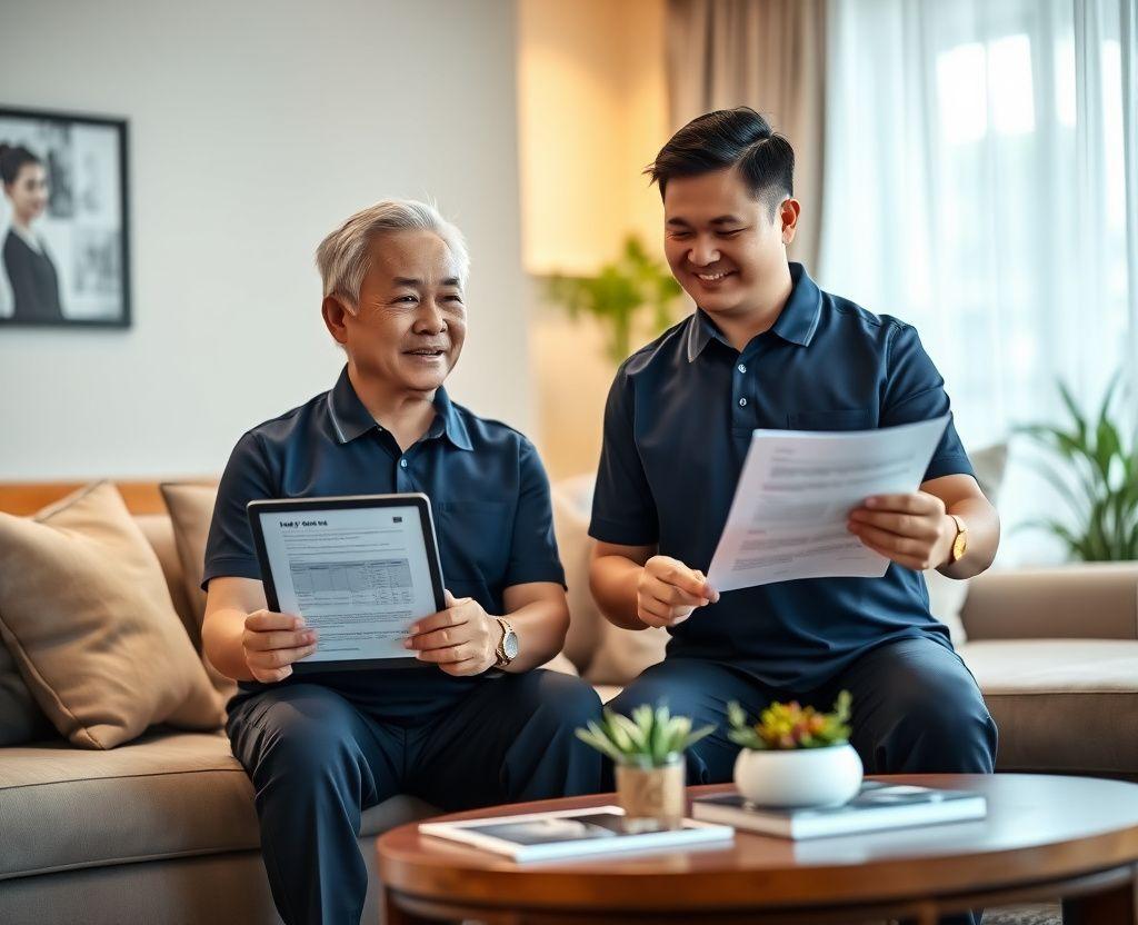 Turboniq site supervisor walking a homeowner through a written quote